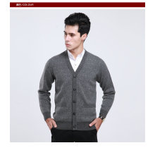 Yak Wool / Cachemire V Neck Cardigan Pull à manches longues